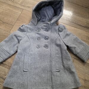 Old Navy Gray Hooded Pea Coat for Kids